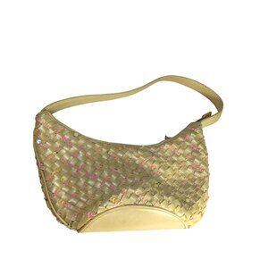 Relic Yellow Sequin Woven Shoulder Bag Y2K